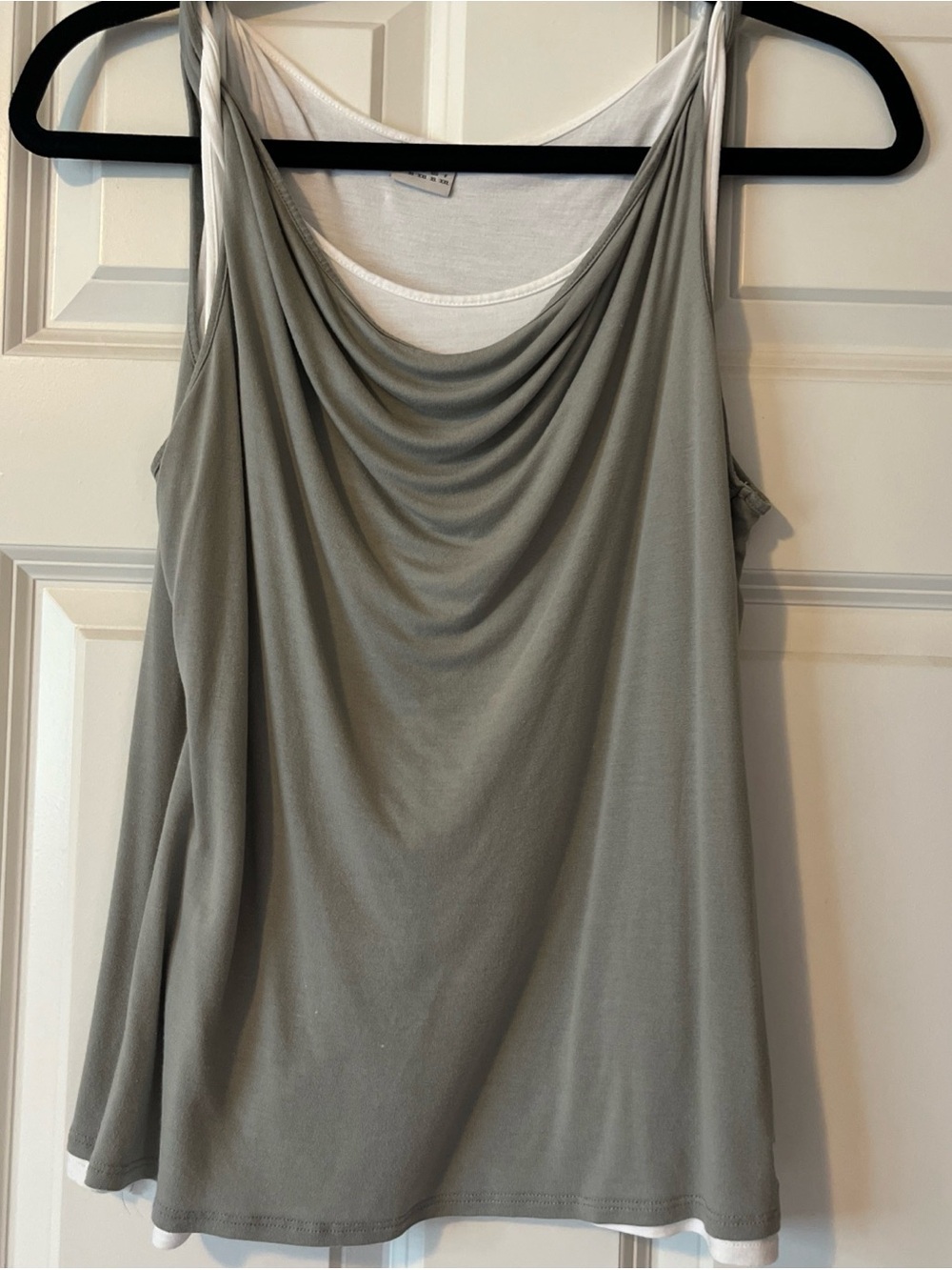 Juniors XL Grey&White cowl neck layered tank top or woman’s Small
